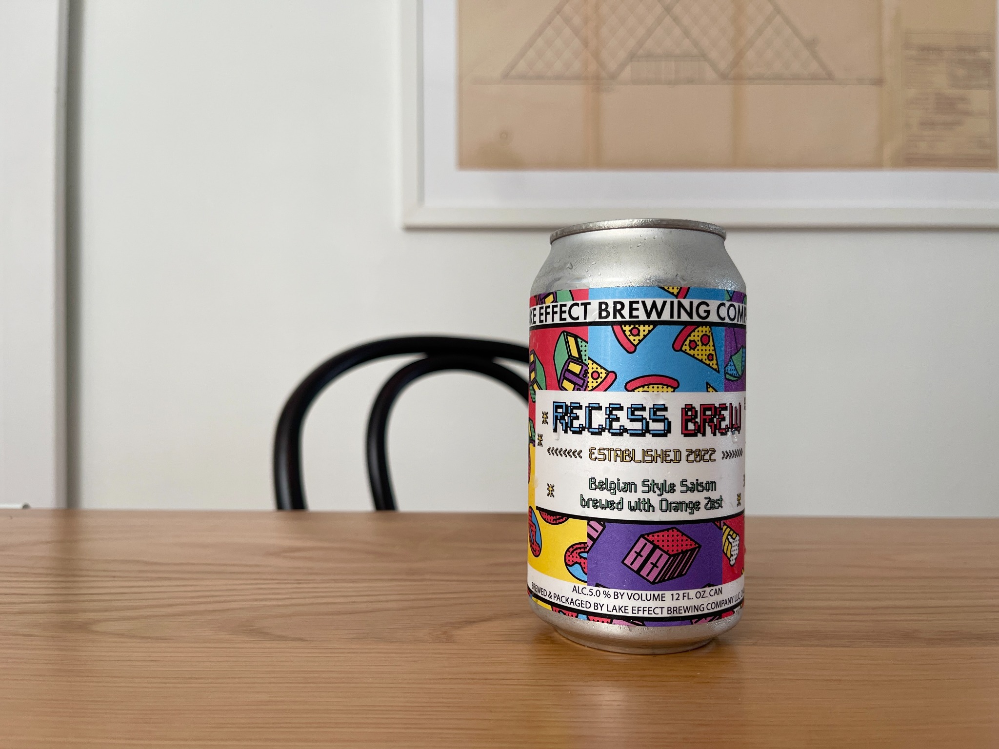 Produced Recess Brew can displaying the winning illustrated label design